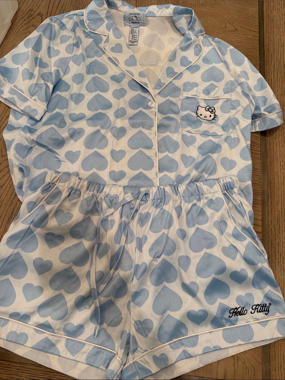 Hello Kitty Blue Heart Short Pajama Set